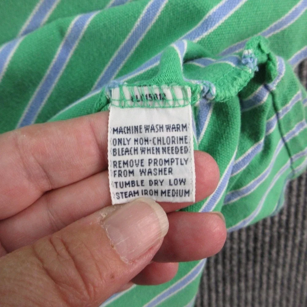 Polo By Ralph Lauren Polo Shirt Mens XL Green Striped 100% Cotton Golf